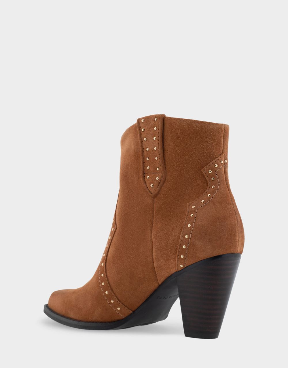 Women's | Lazu Tan Genuine Suede Heeled Ankle Boot