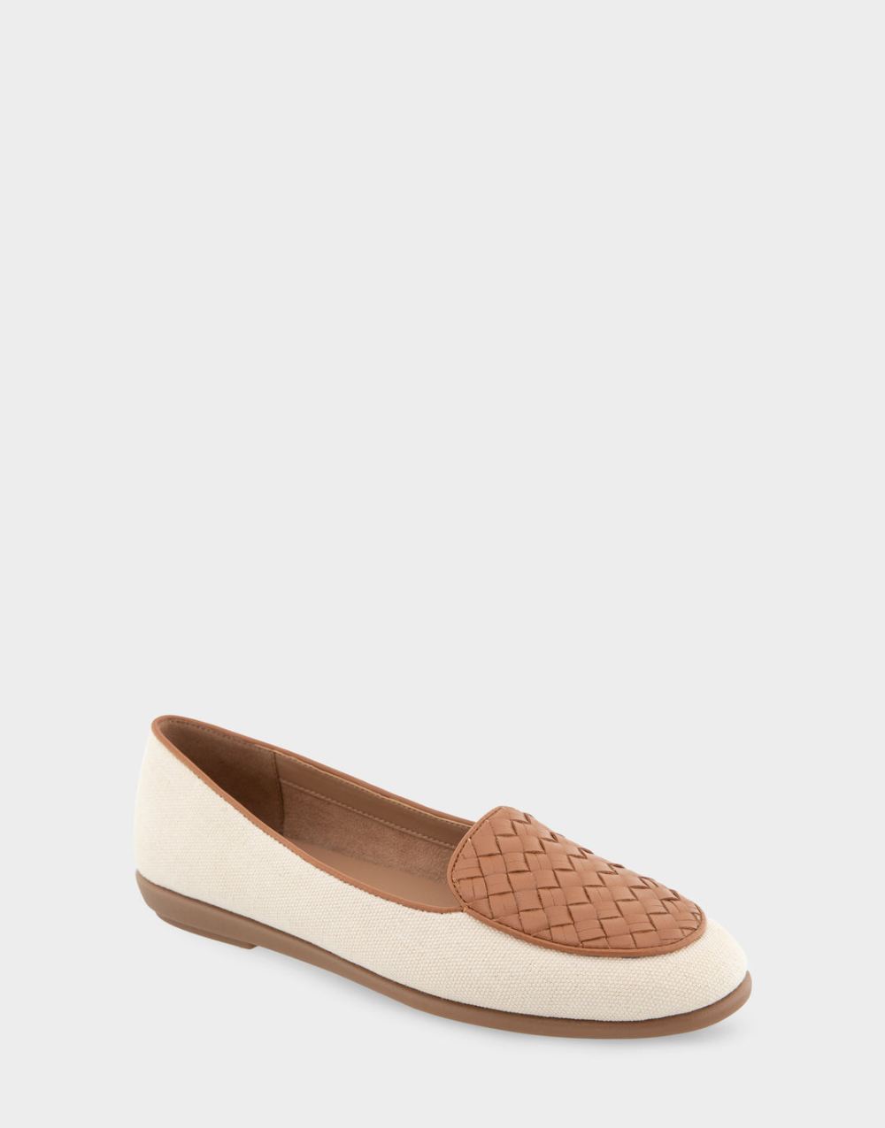 Women's | Brielle Natural Canvas Fabric Woven Plug Loafer