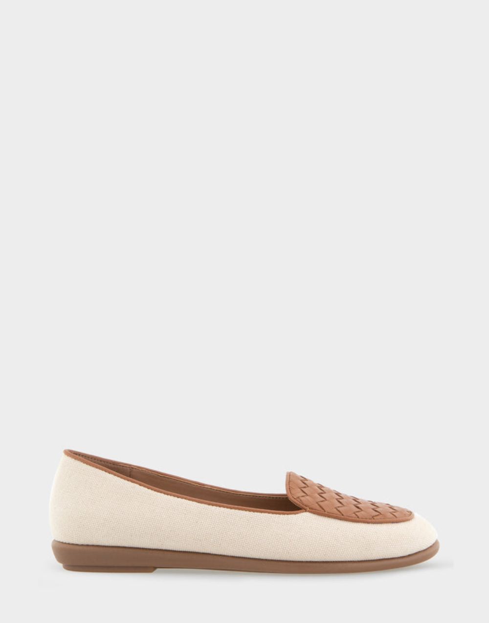 Women's | Brielle Natural Canvas Fabric Woven Plug Loafer