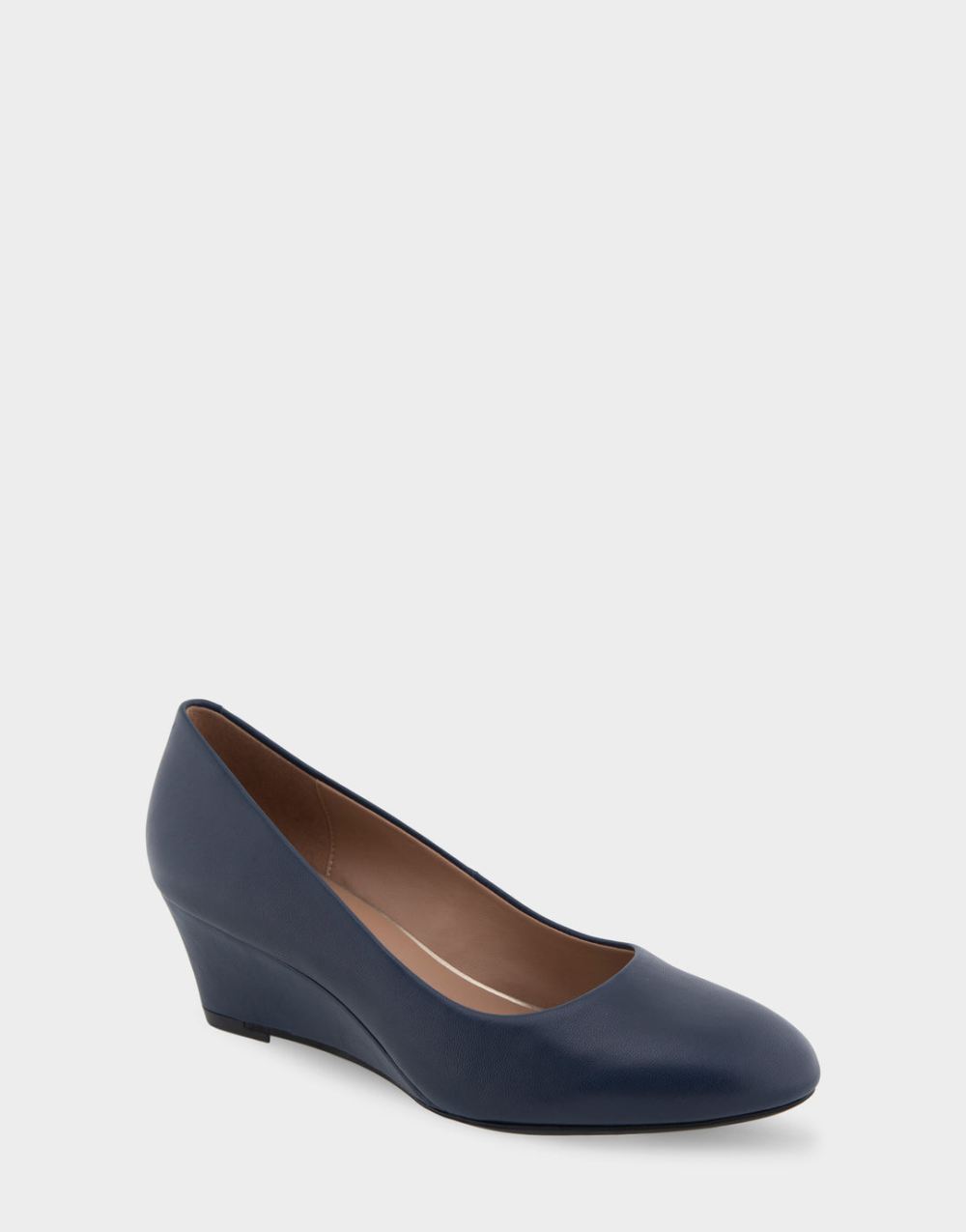 Women's | Iris Navy Genuine Leather Wedge Pump