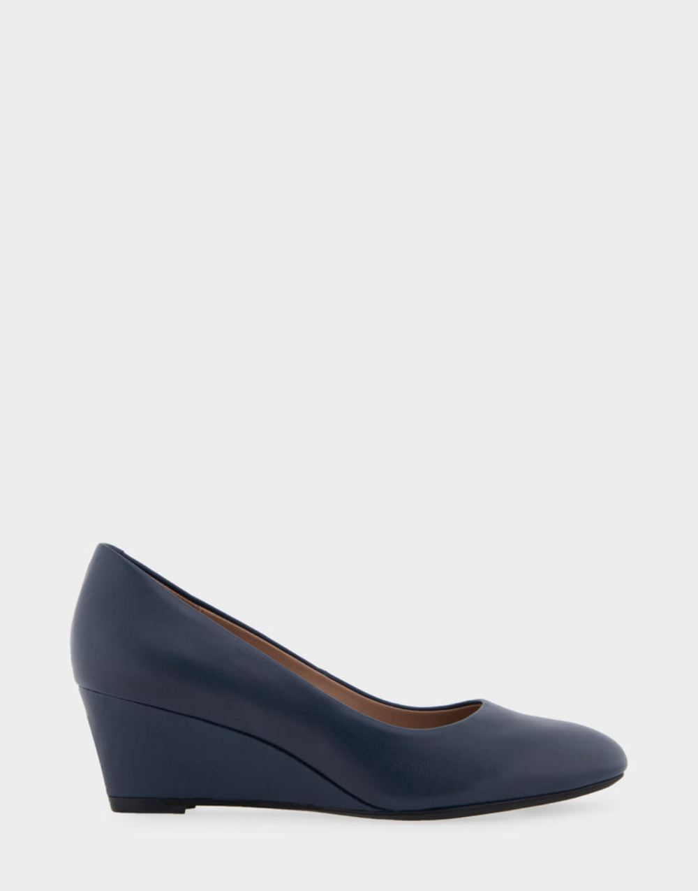 Women's | Iris Navy Genuine Leather Wedge Pump