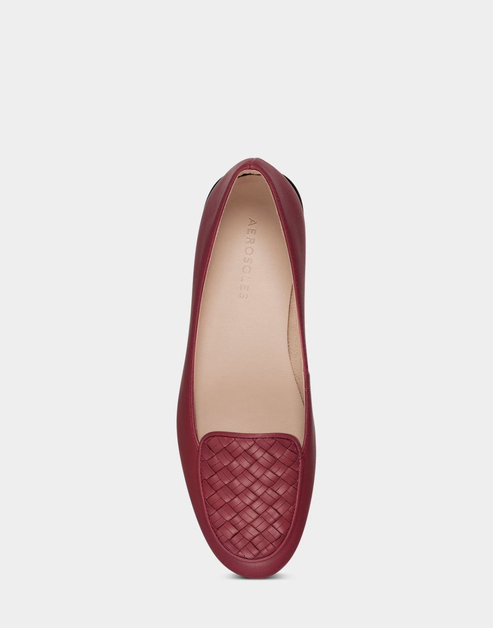 Women's | Red Faux Leather Loafer with Weaved Upper Brielle