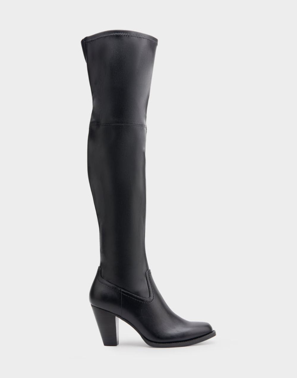 Women's | Lewes Black Faux Leather Heeled Over The Knee Boot