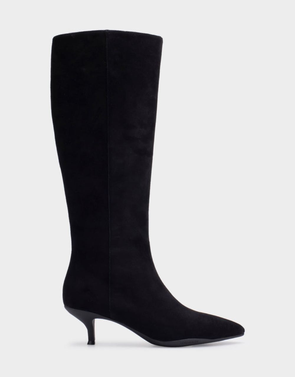 Women's | Loano Black Genuine Suede Kitten Heel Tall Shaft Boot