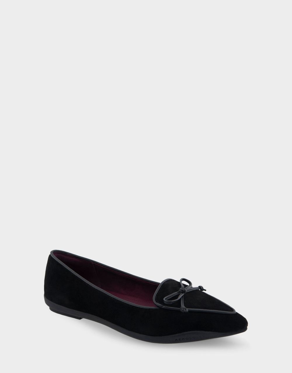 Women's | Doran Black Genuine Suede Point Toe Flat