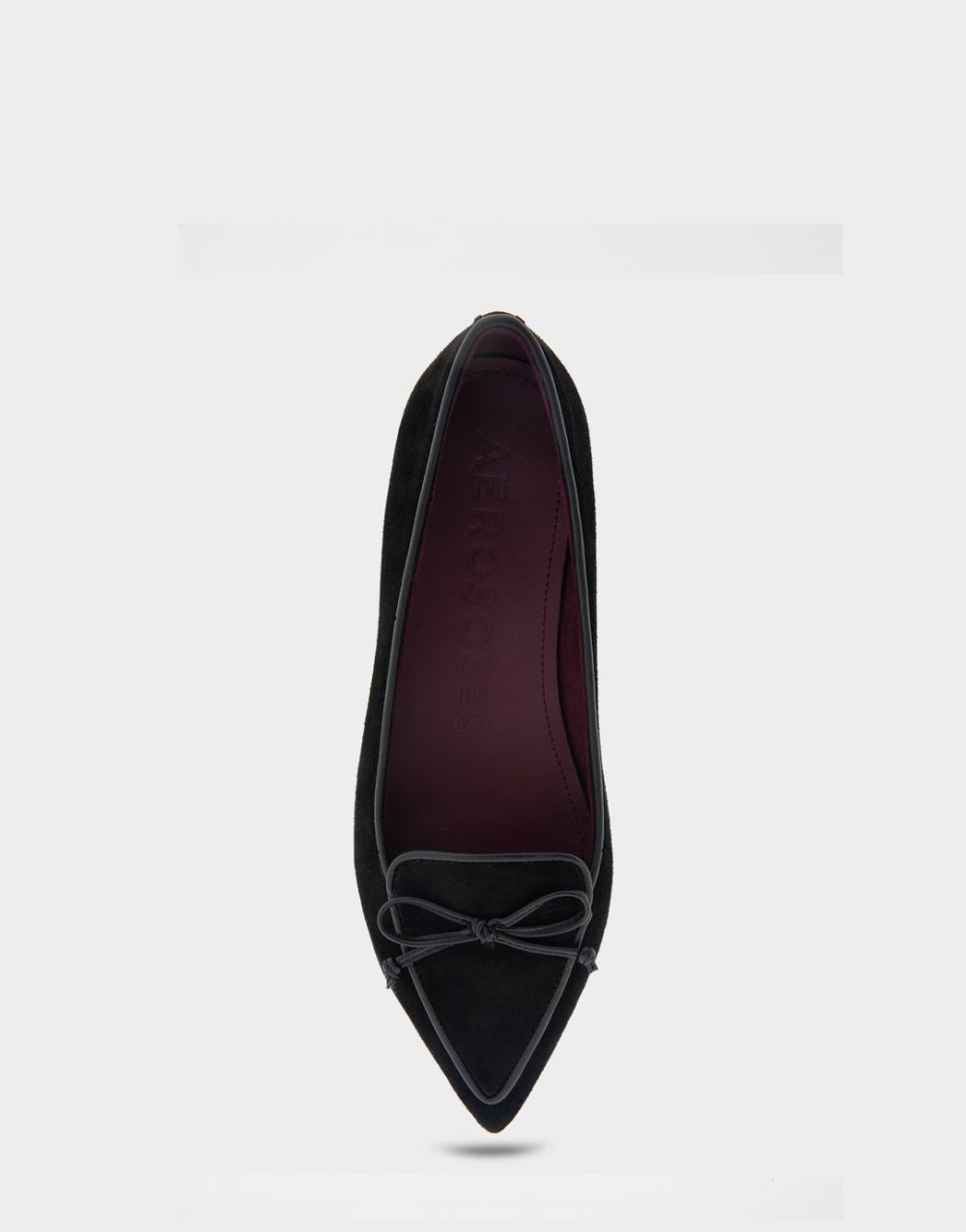 Women's | Doran Black Genuine Suede Point Toe Flat