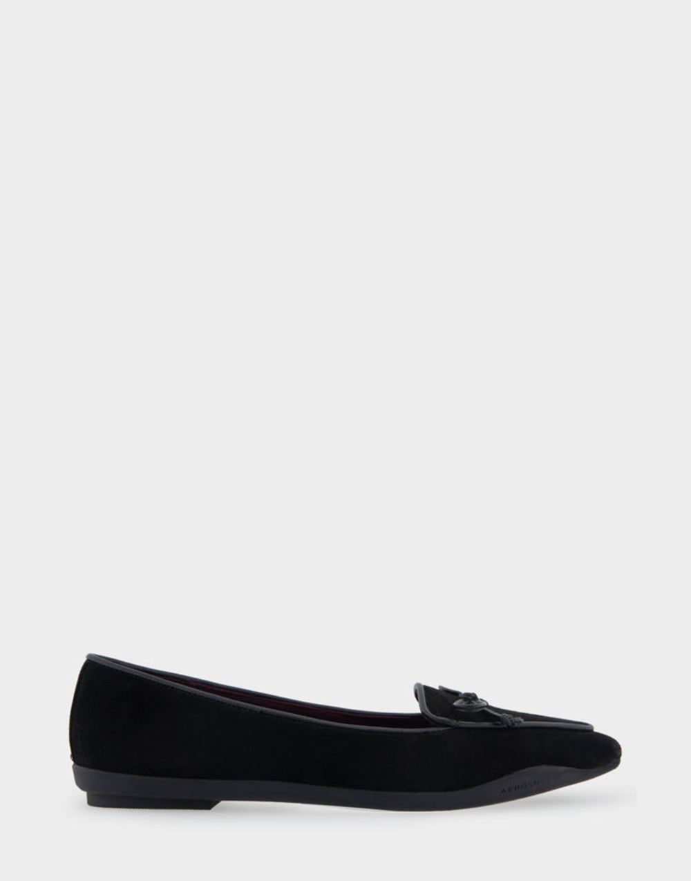 Women's | Doran Black Genuine Suede Point Toe Flat