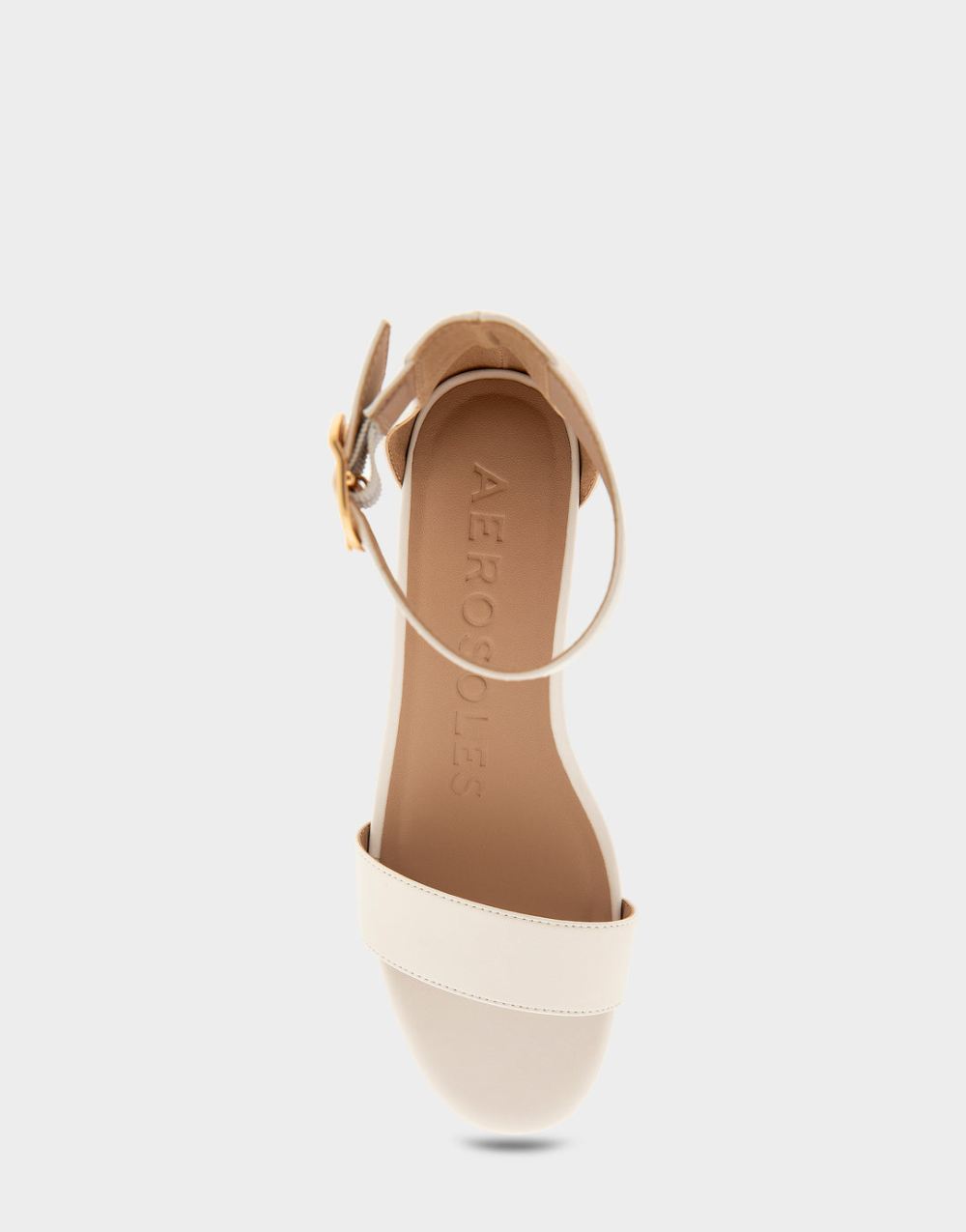 Women's | Willis Eggnog Faux Leather Ankle Strap Mid Wedge Sandal