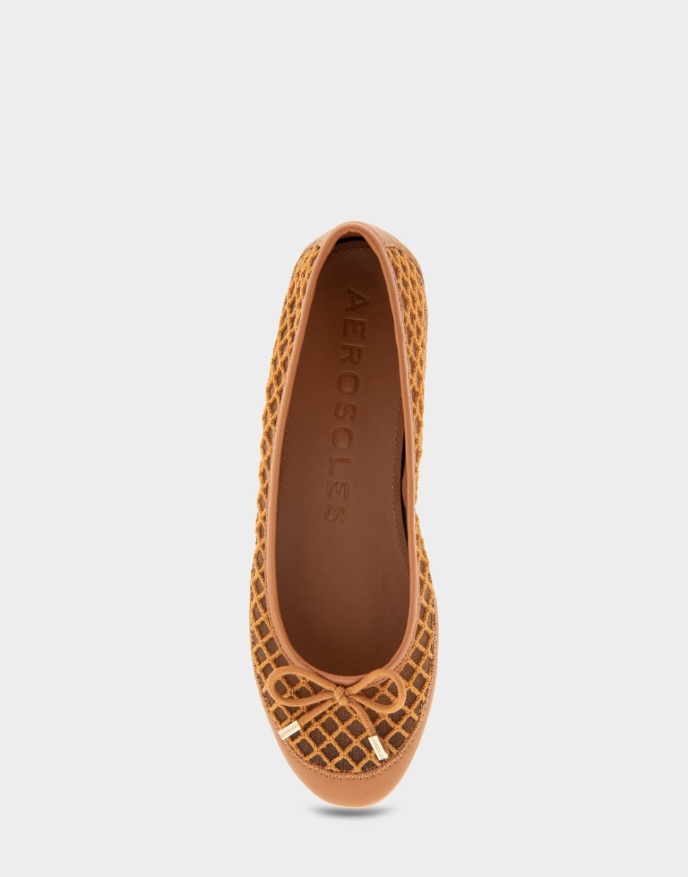 Women's | Palma Tan Mesh Combo Mesh Knit Ballet Flat