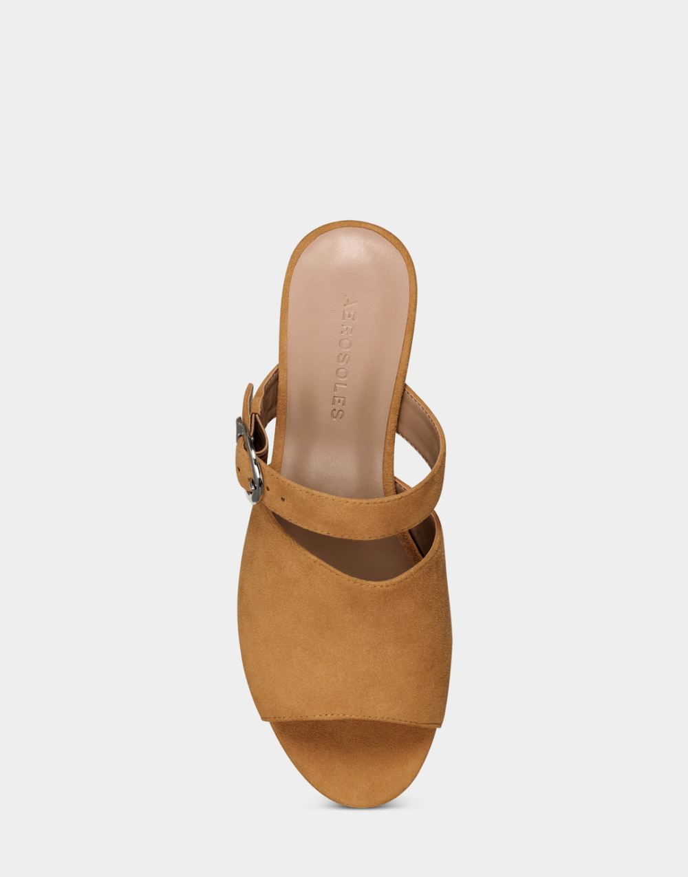 Women's | Cosmic Tan Suede Sandal Mule with Block Heel