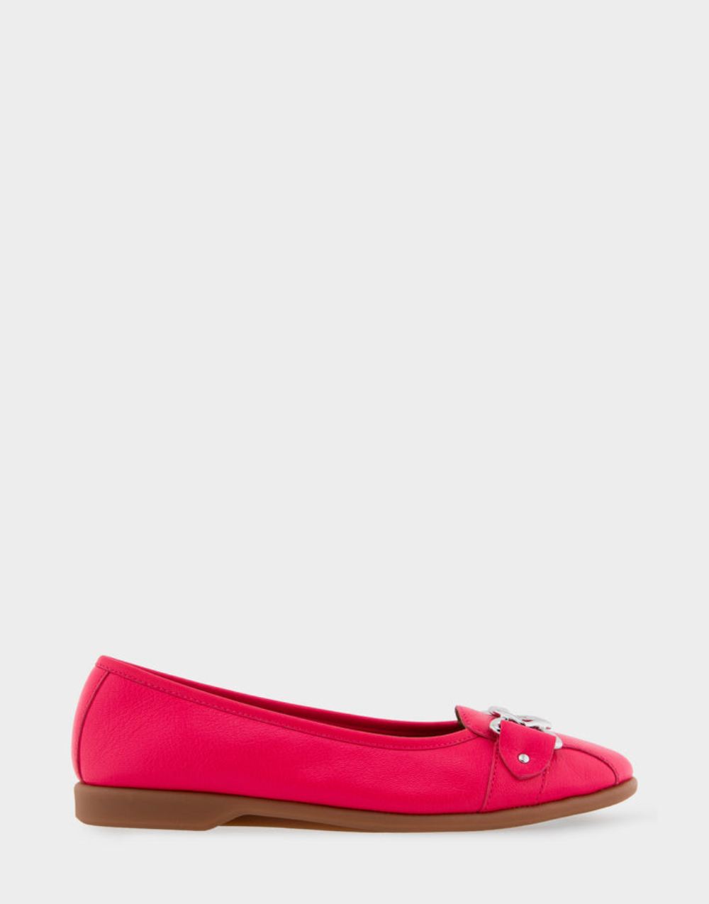 Women's | Bia Virtual Pink Leather Ornamented Flat