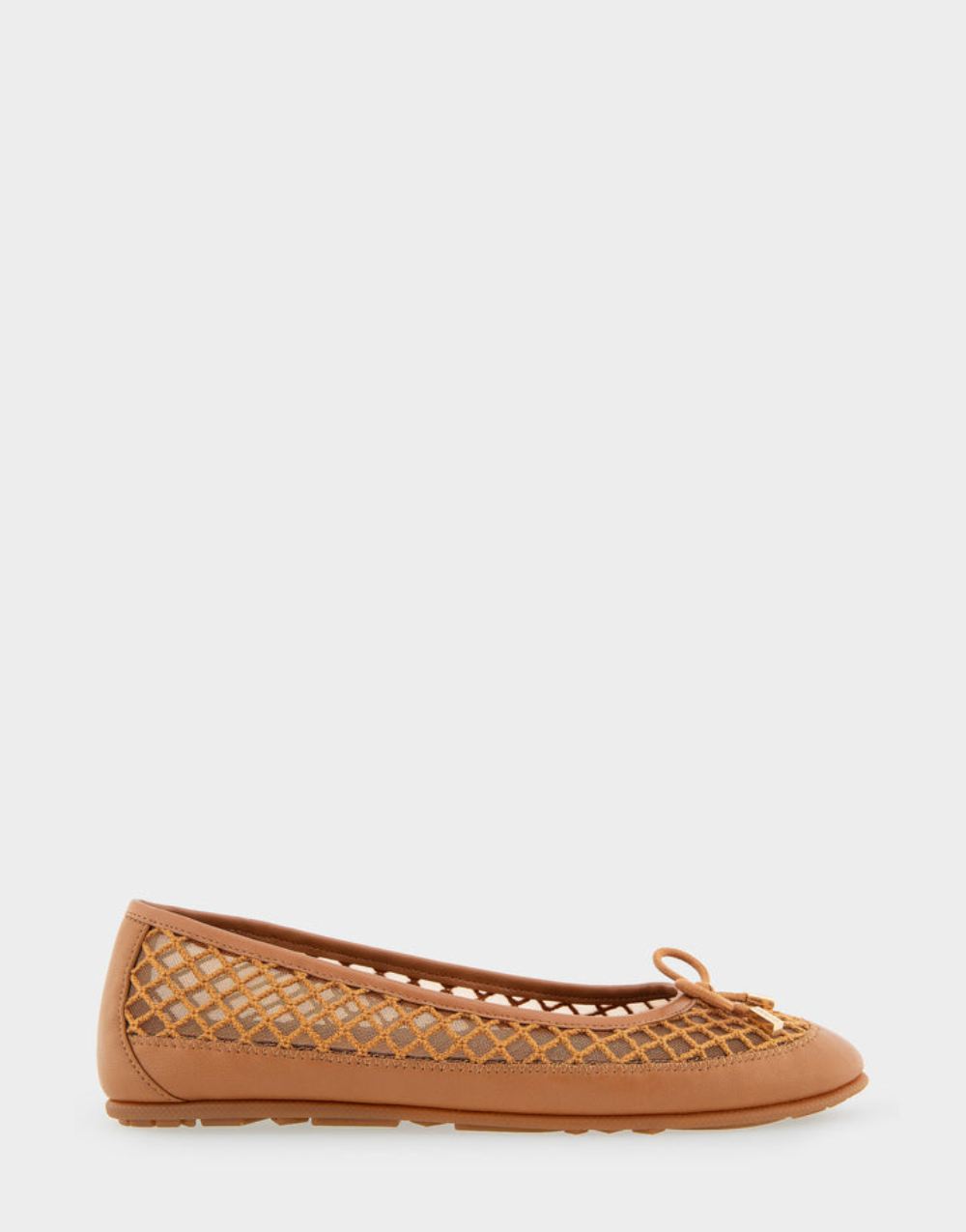 Women's | Palma Tan Mesh Combo Mesh Knit Ballet Flat