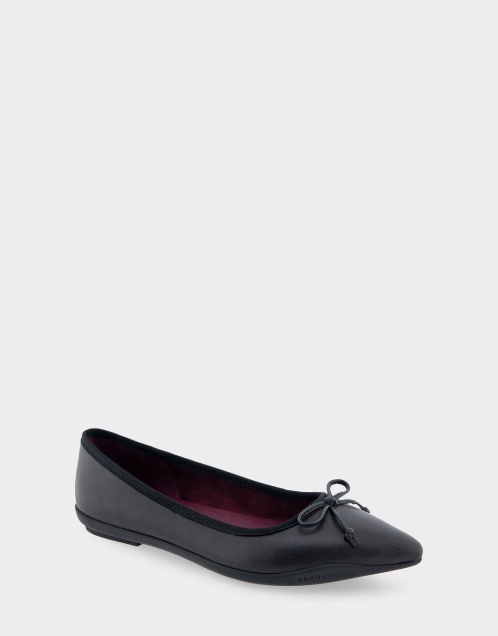 Women's | Dumas Black Genuine Leather Point Toe Flat