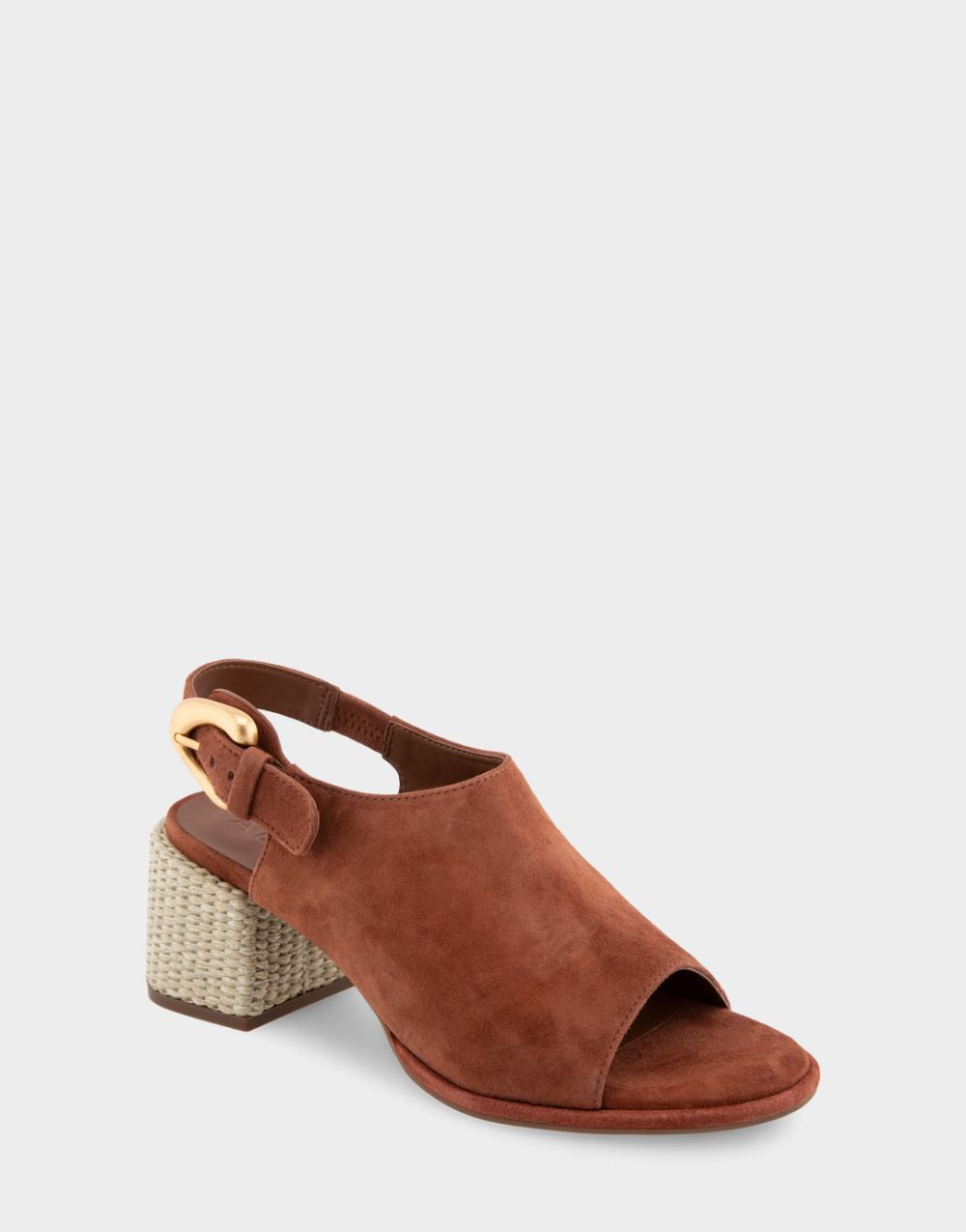 Women's | Nora GIngerbread Suede Open Toe Block Heel Shootie