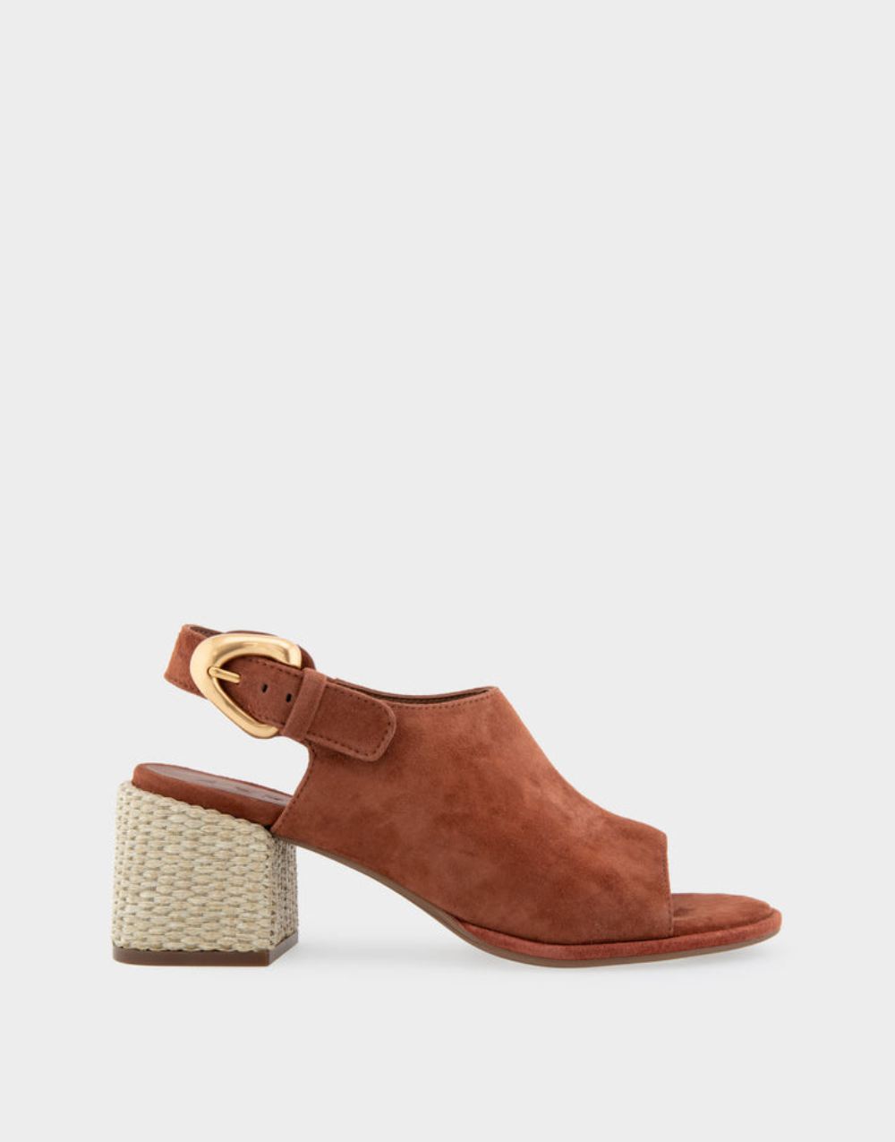 Women's | Nora GIngerbread Suede Open Toe Block Heel Shootie