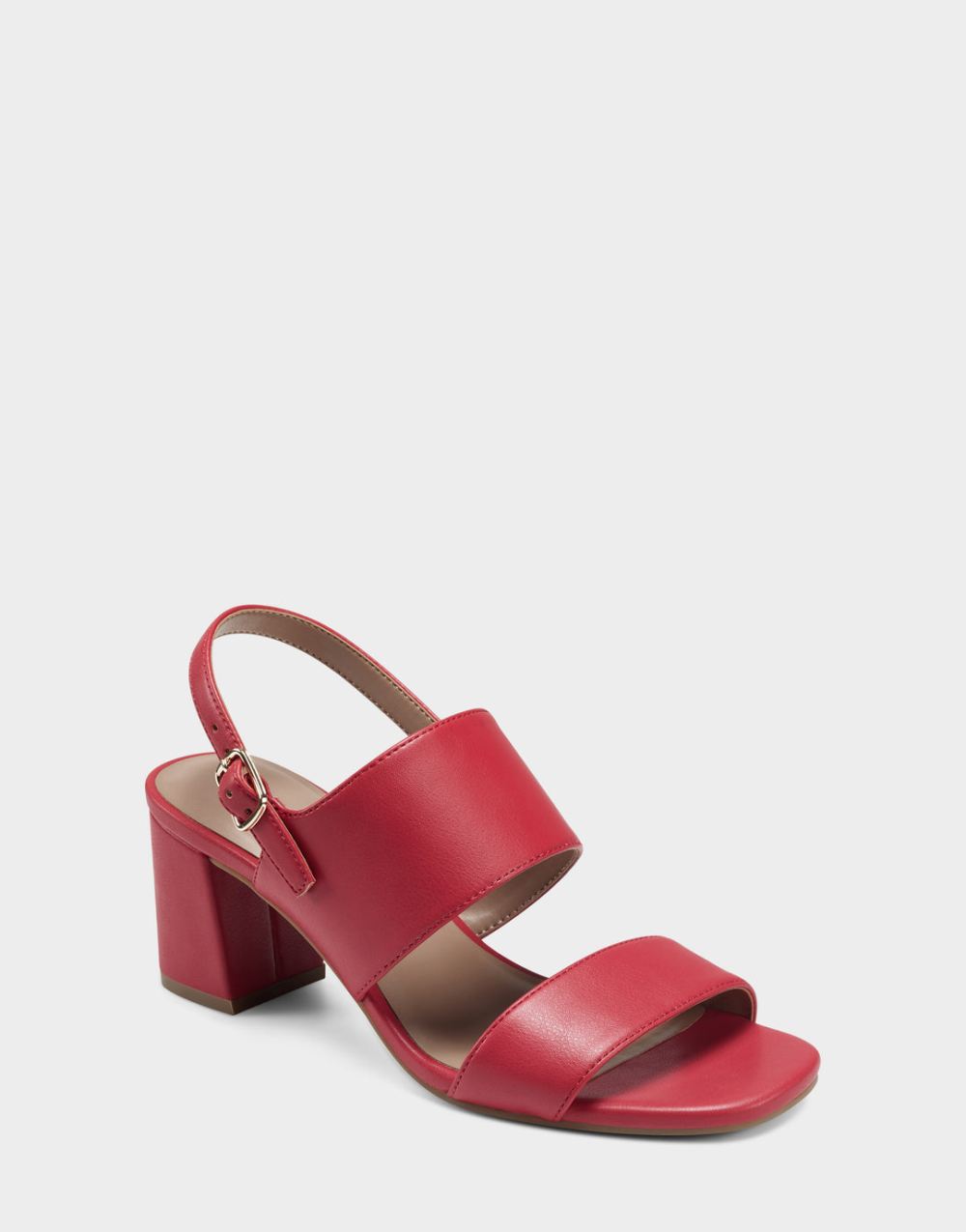 Women's | Emmex Red Faux Leather Heeled Sandal with Ankle Strap