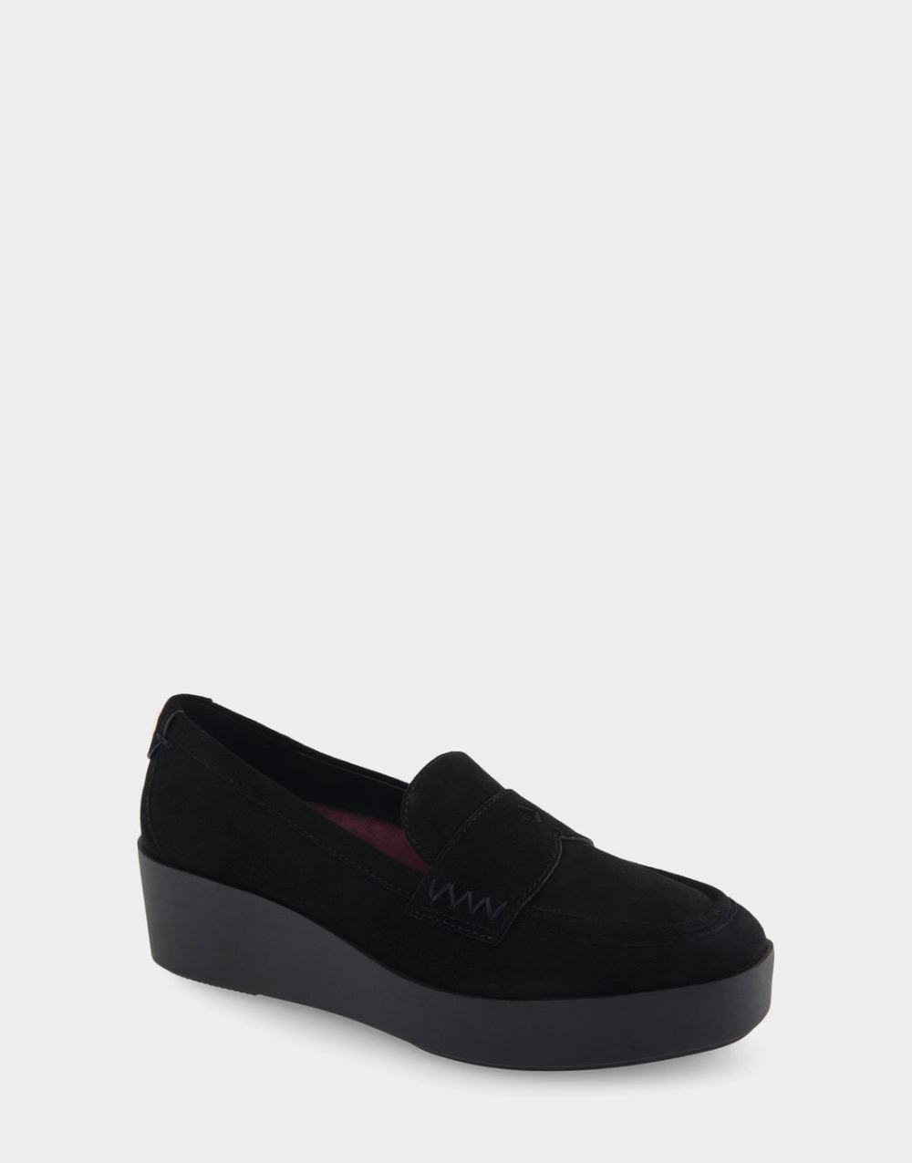 Women's | Cetara Black Genuine Suede Wedge Loafer