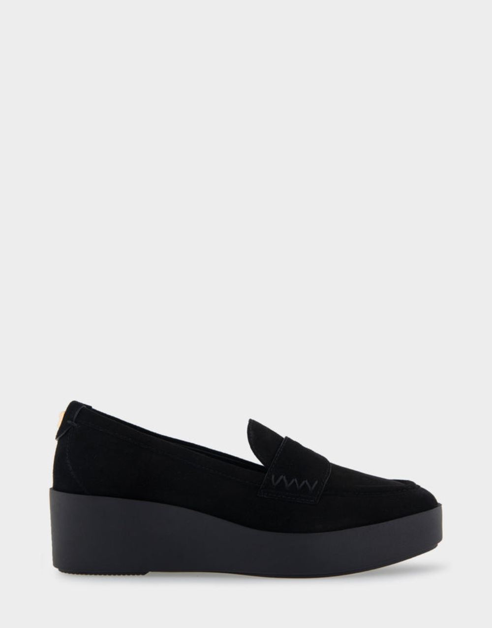 Women's | Cetara Black Genuine Suede Wedge Loafer