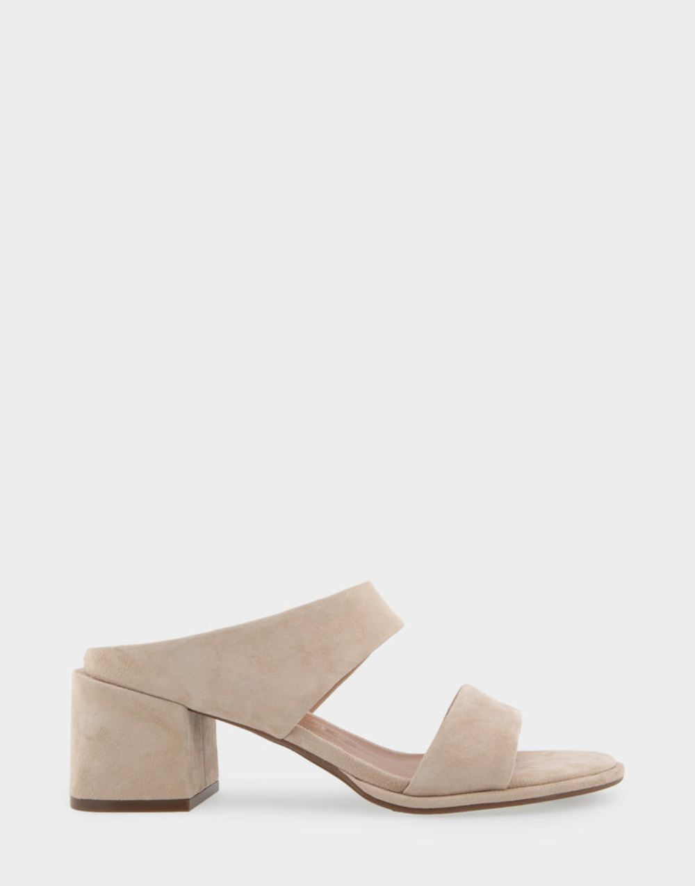 Women's | Nika Pale Khaki Suede Two Band Block Heel Sandal