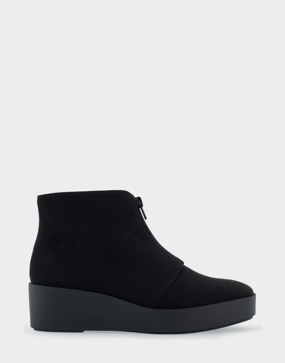 Women's | Carin Black Faux Suede Wedge Heel Ankle Boot