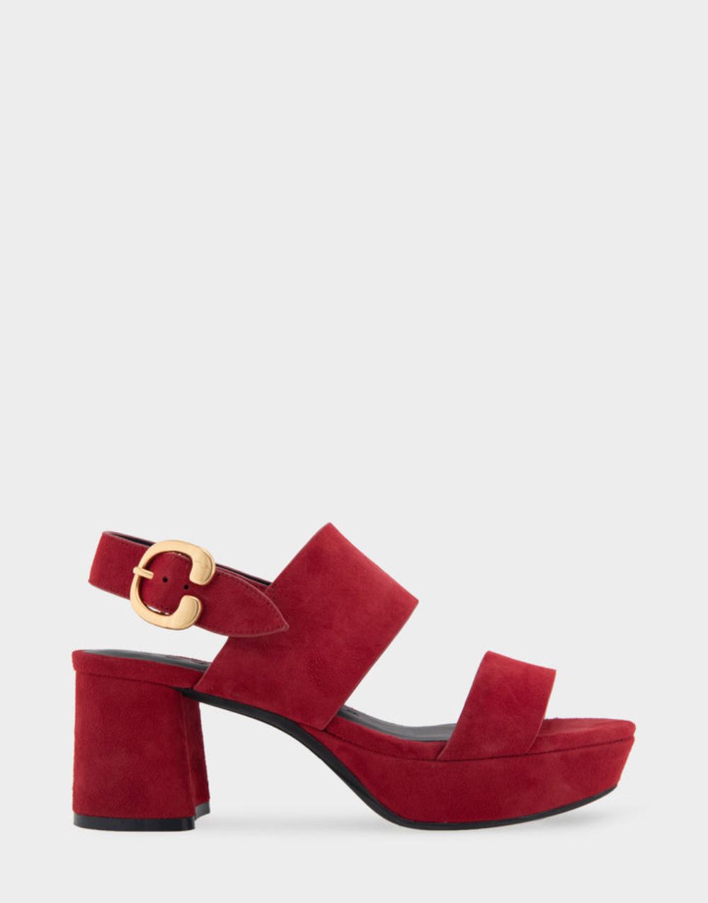 Women's | Camera Pomegranate Genuine Suede Platform Sandal