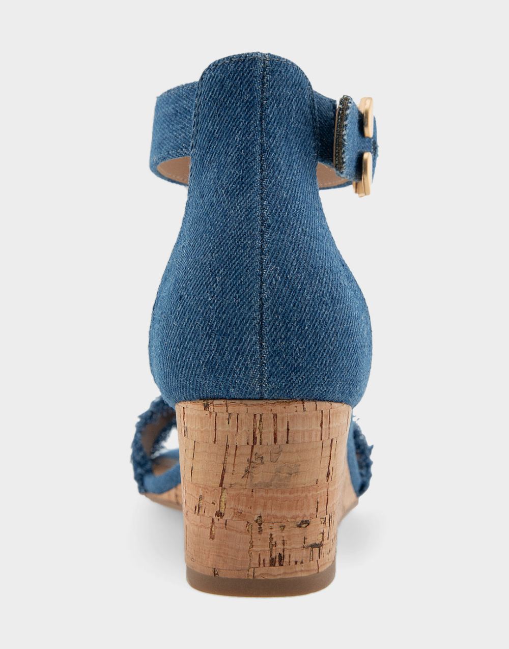 Women's | Willis Denim Fabric Ankle Strap Mid Wedge Sandal