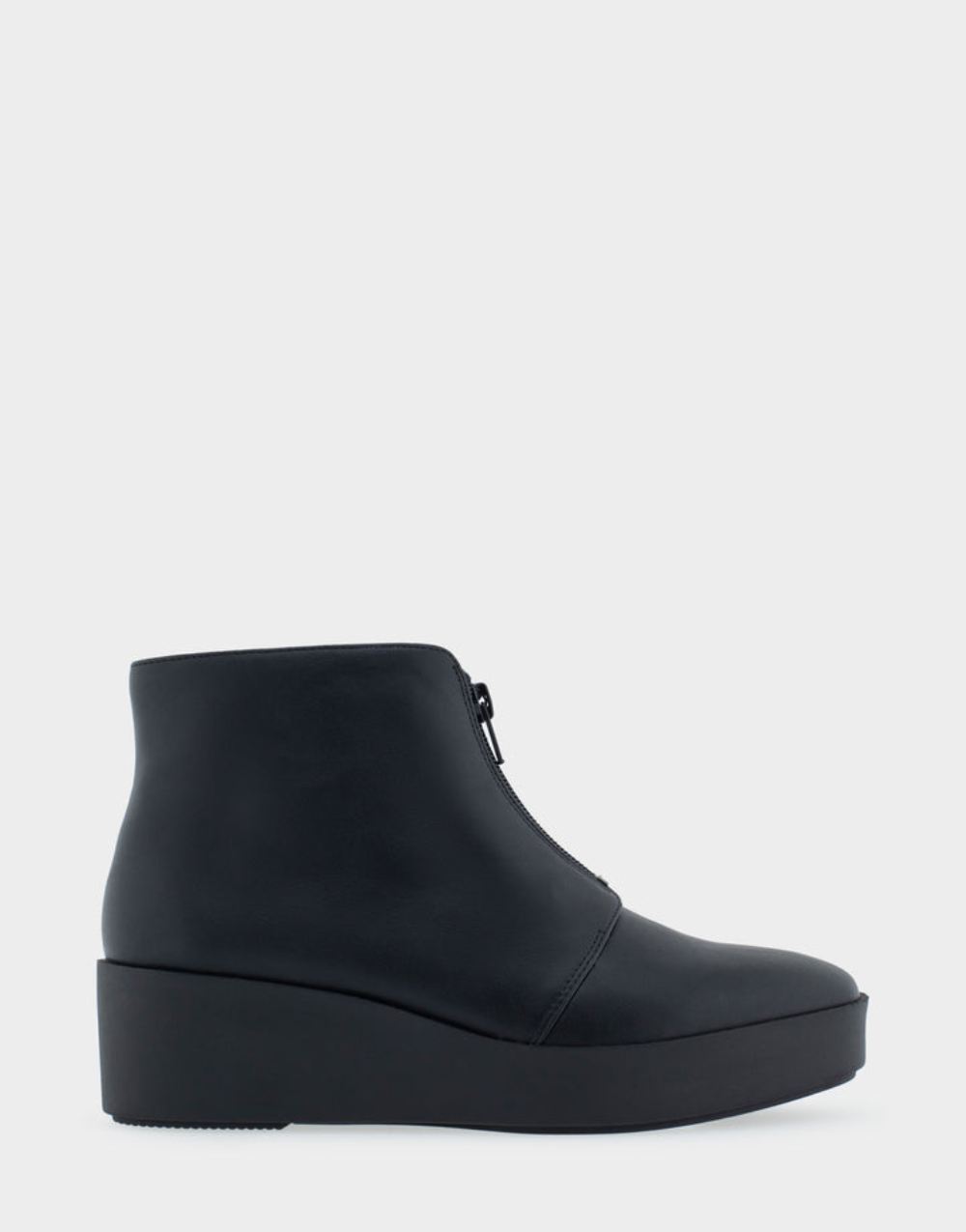 Women's | Carin Black Faux Leather Wedge Heel Ankle Boot