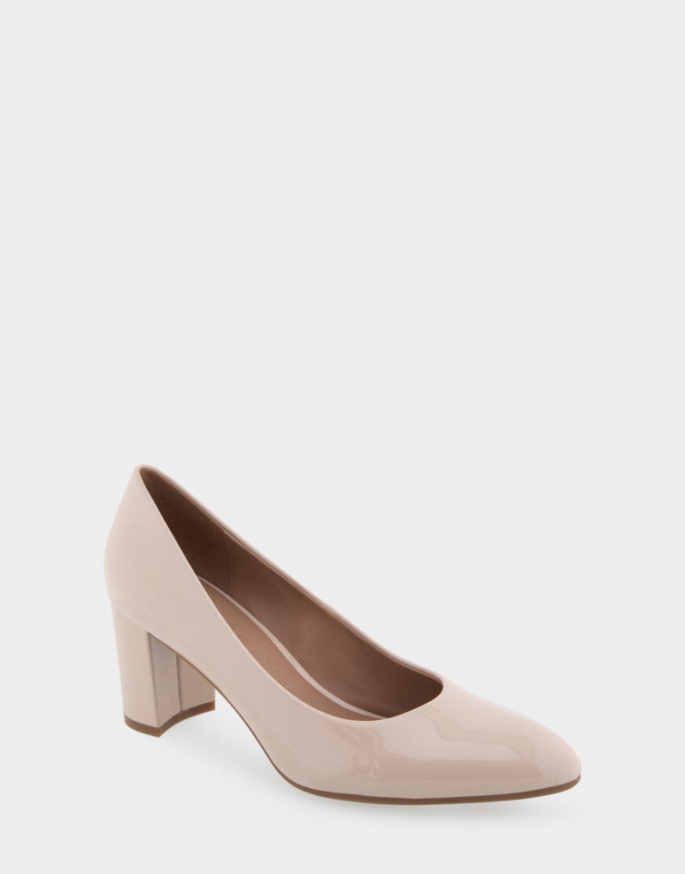 Women's | Betsy Natural Patent Faux Leather Mid Heel Pump