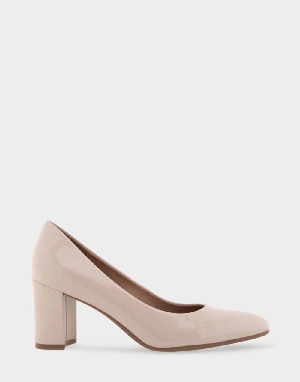 Women's | Betsy Natural Patent Faux Leather Mid Heel Pump