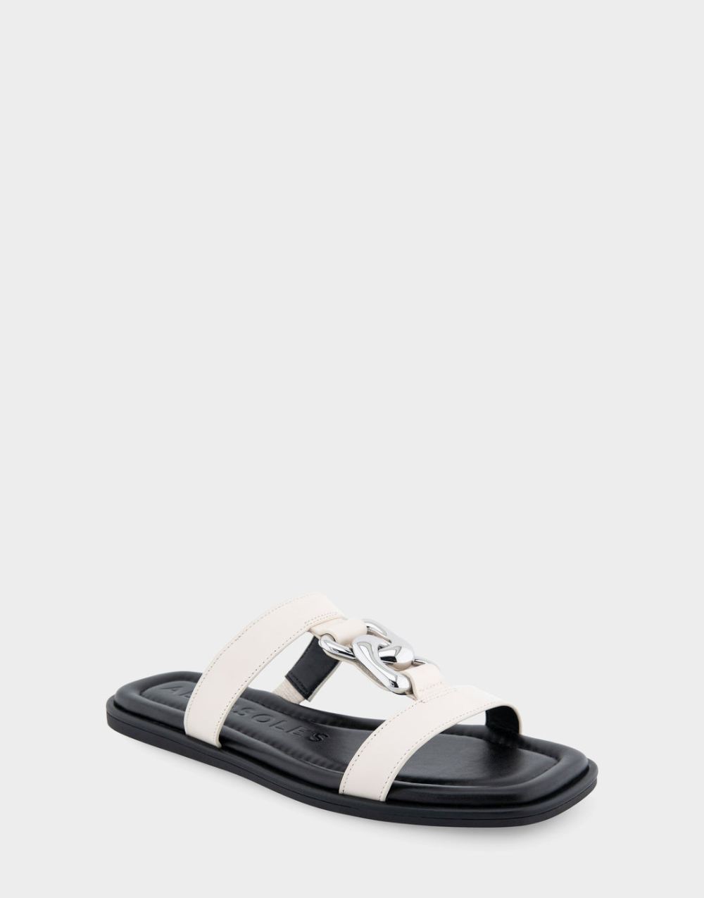 Women's | Boston Eggnog Leather Ornamented T-Strap Slide Sandal