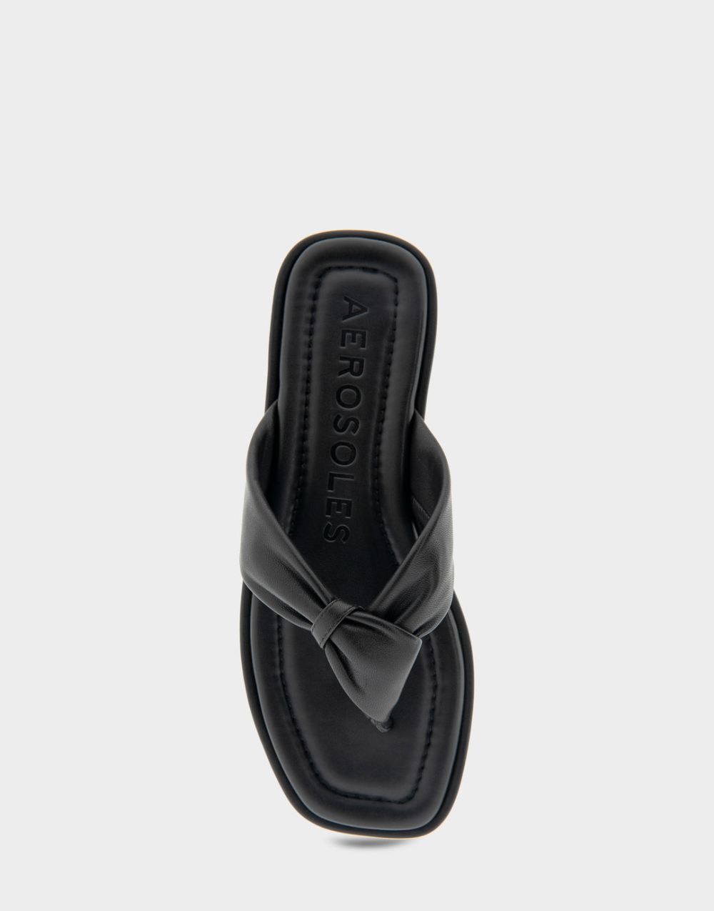 Women's | Bond Black Leather Knotted Thong Sandal