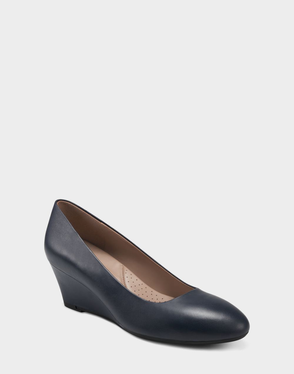 Women's | Inner Circle Navy Genuine Leather Wedge Heel Pump