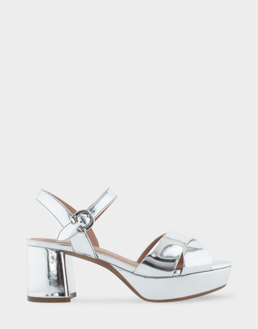 Women's | Cosmos Silver Faux Leather Platform Sandal