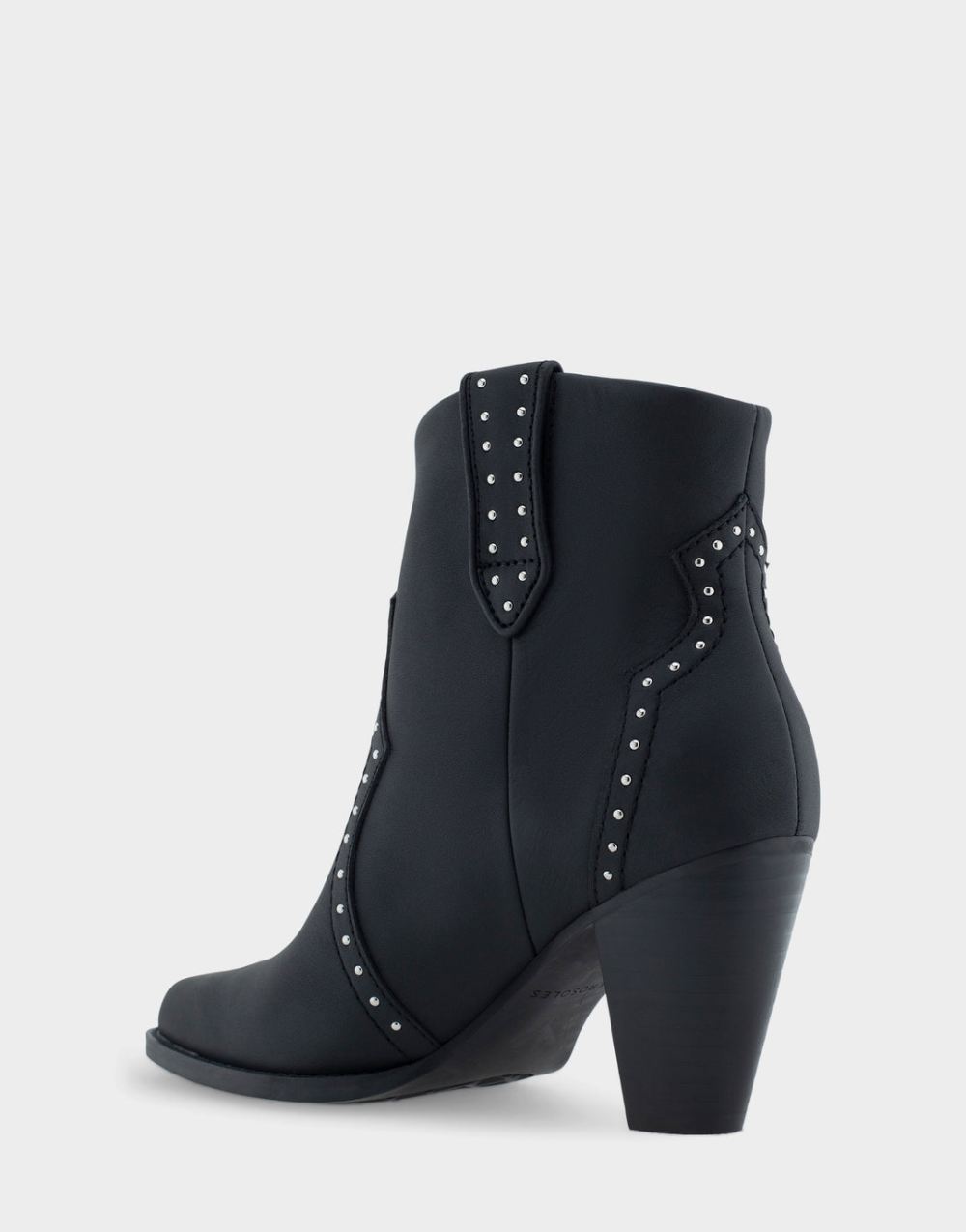 Women's | Lazu Black Genuine Leather Heeled Ankle Boot