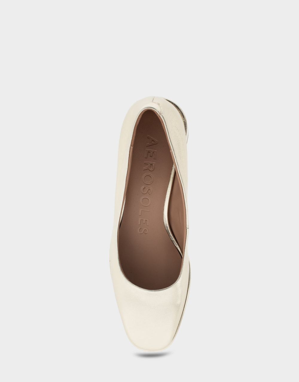 Women's | Alae Soft Gold Genuine Leather Mid Heel Pump