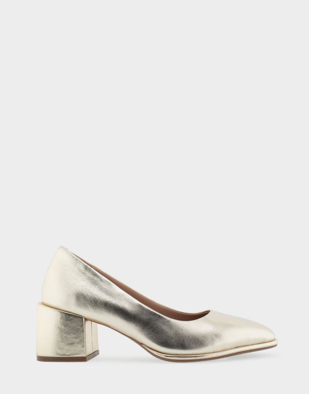 Women's | Alae Soft Gold Genuine Leather Mid Heel Pump