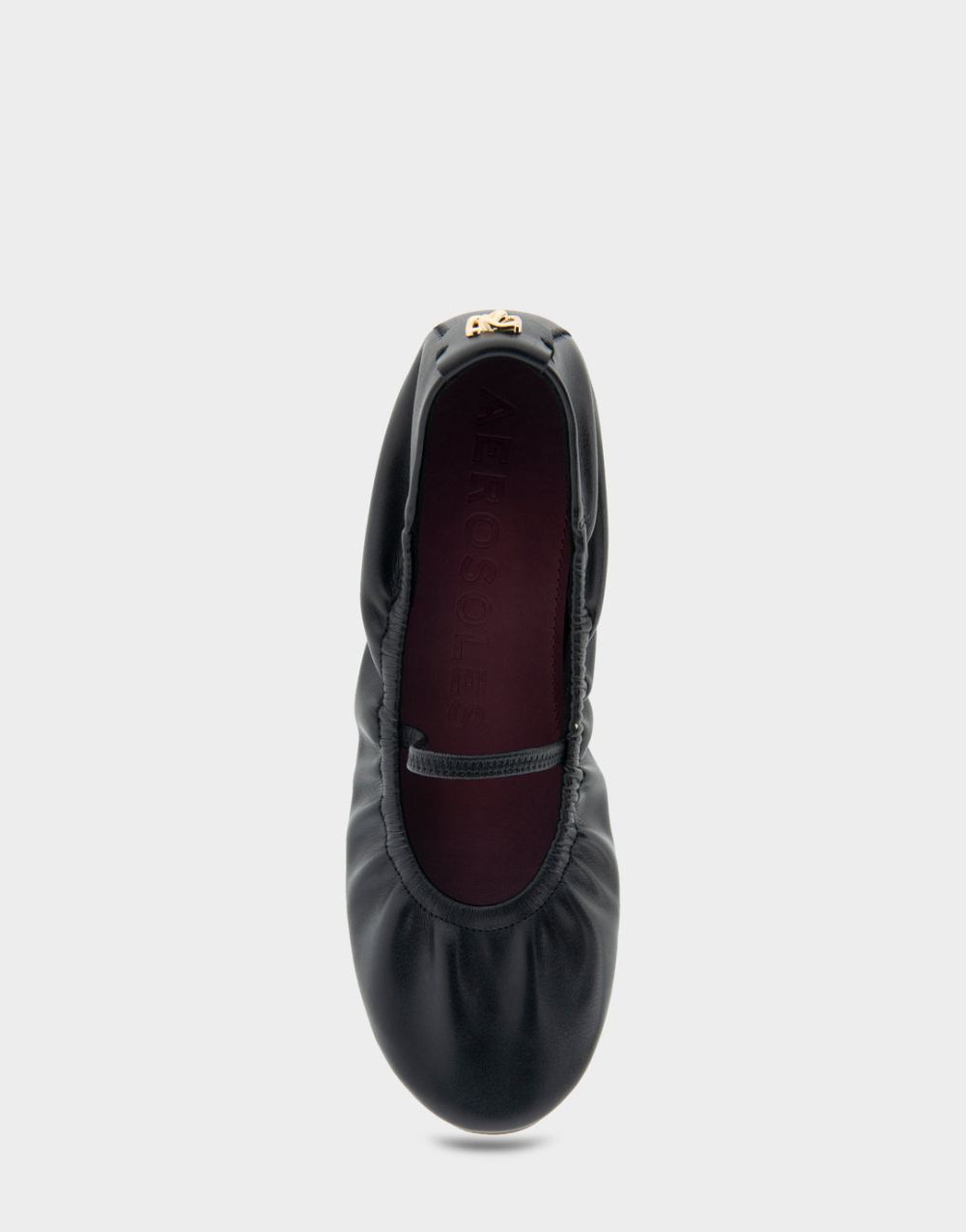 Women's | Penelope Black Faux Leather Foldable Ballet Flat