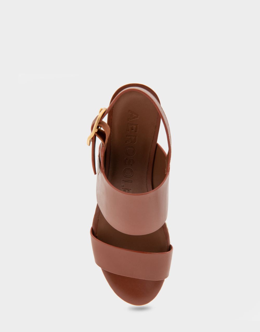 Women's | Camera Gingerbread Leather Platform Heeled Sandal