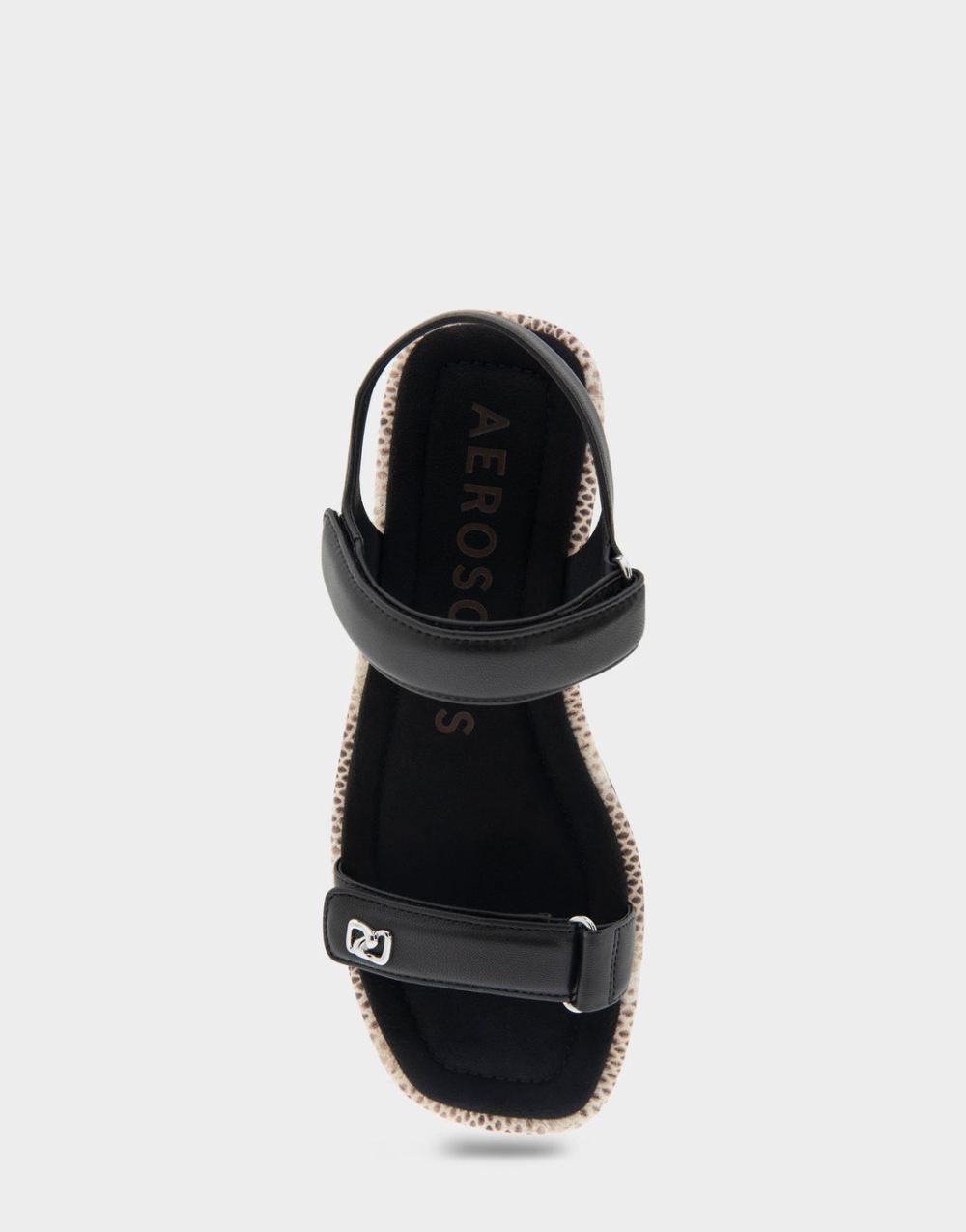 Women's | Bruna Black Leather Adjustable Quarter Strap Sandal