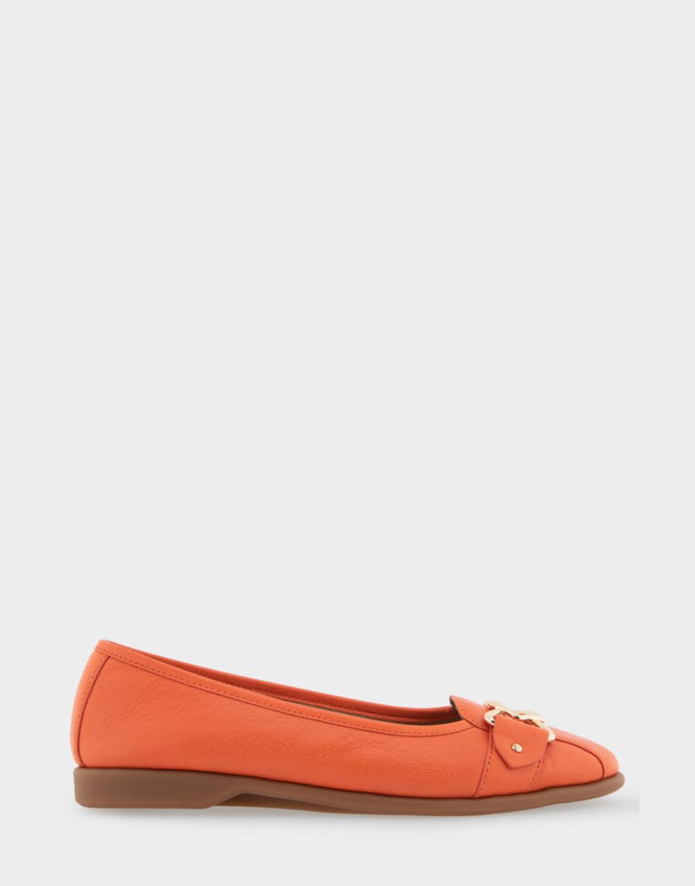 Women's | Bia Mandarin Leather Ornamented Flat