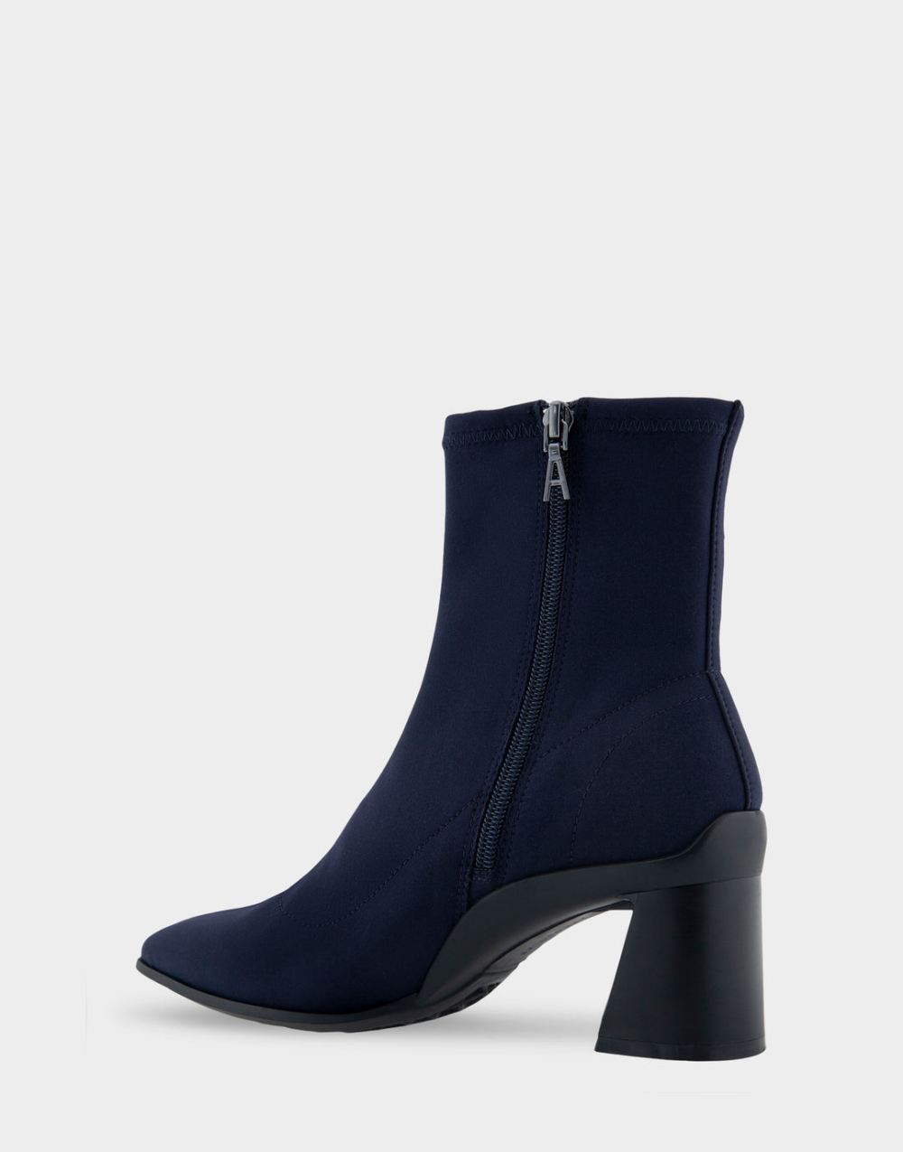 Women's | Corinda Navy Stretch Gabardine Fabric Heeled Ankle Boot