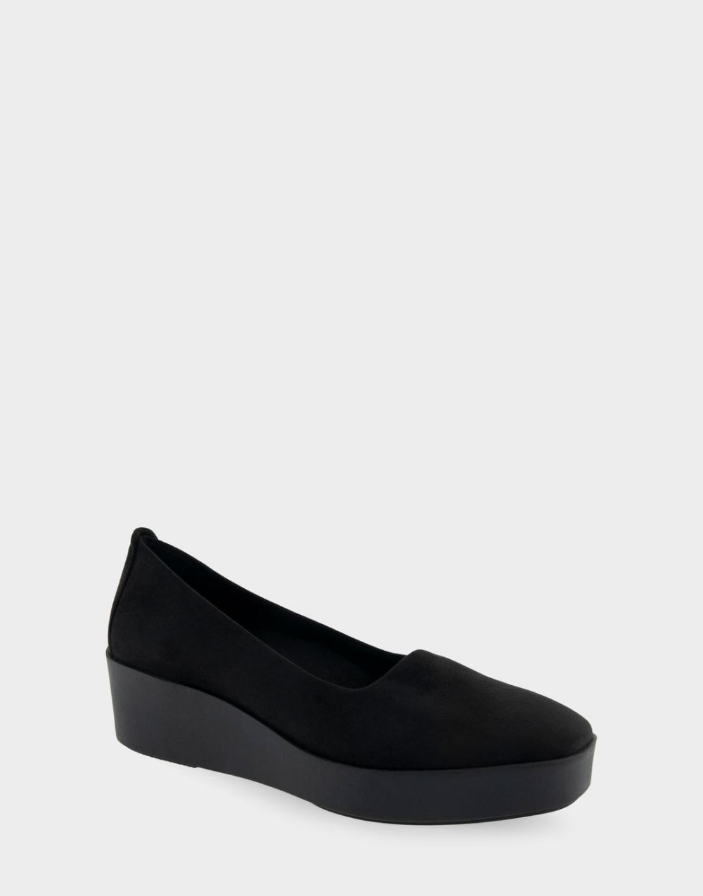 Women's | Cowley Black Stretch Faux Suede Flatform Shoe