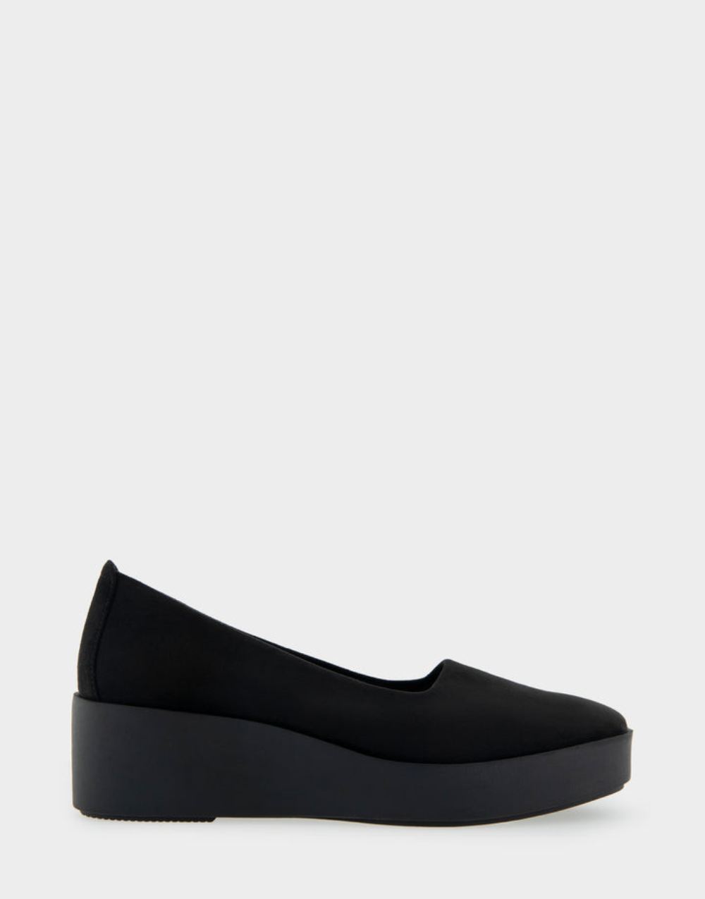 Women's | Cowley Black Stretch Faux Suede Flatform Shoe