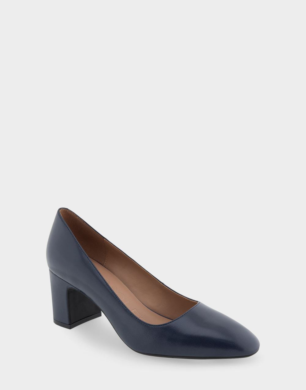 Women's | Minetta Navy Leather Mid-Heel Pump