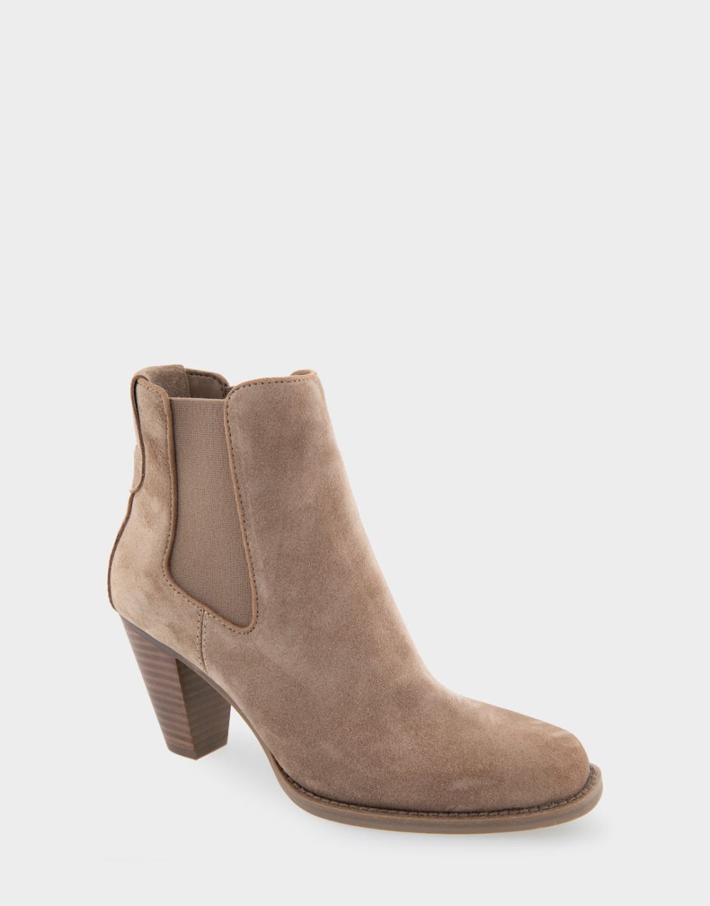 Women's | Lido Trench Coat Genuine Suede Heeled Ankle Boot