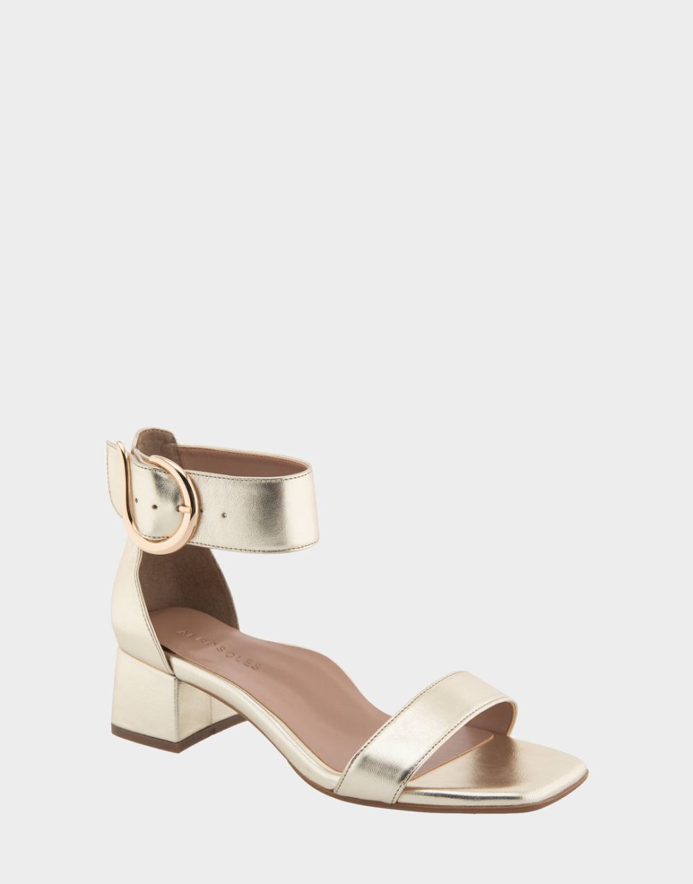 Women's | Eliza Soft Gold Genuine Leather Heeled Dress Sandal