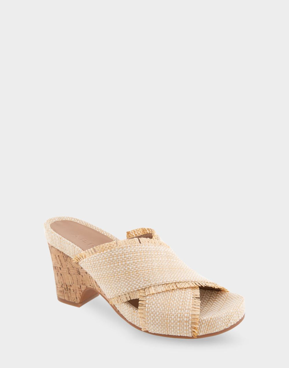 Women's | Madina Sand Raffia Combo Crisscross Footbed Wedge Sandal