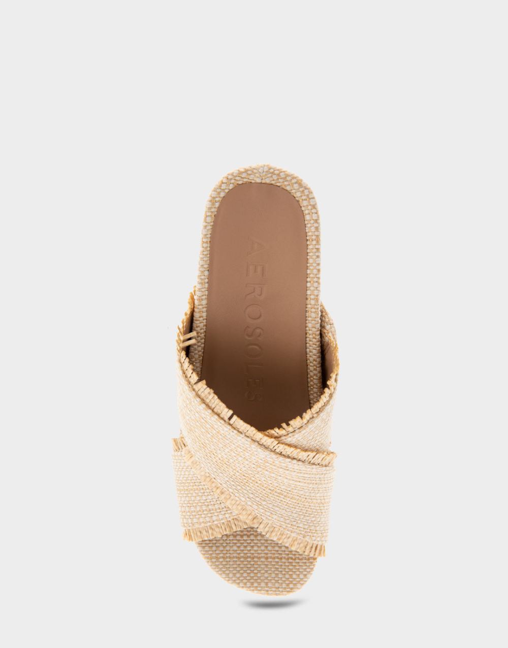 Women's | Madina Sand Raffia Combo Crisscross Footbed Wedge Sandal