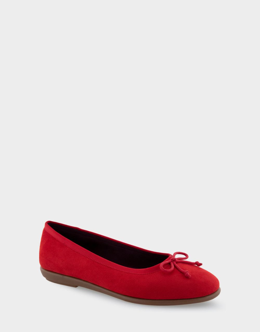 Women's | Homebet Racing Red Faux Suede Ballet Flat