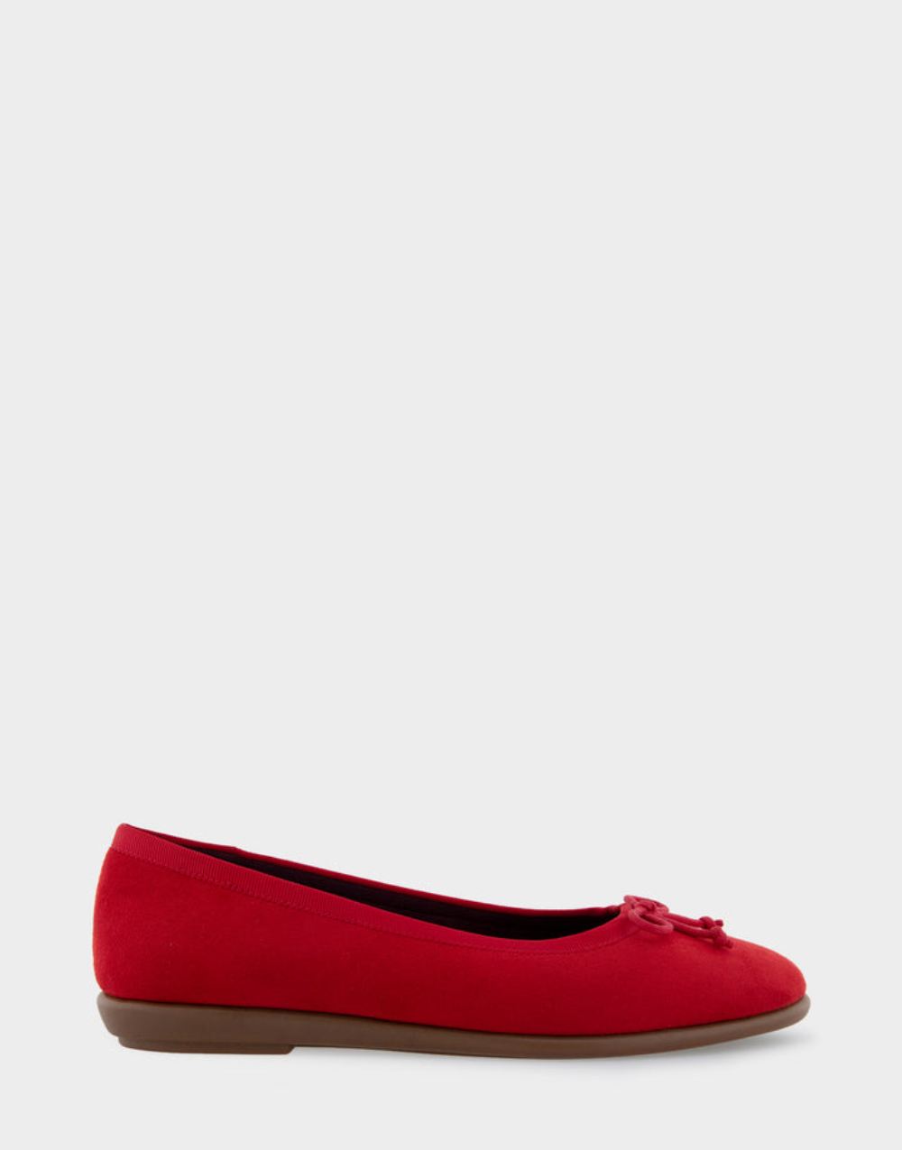 Women's | Homebet Racing Red Faux Suede Ballet Flat